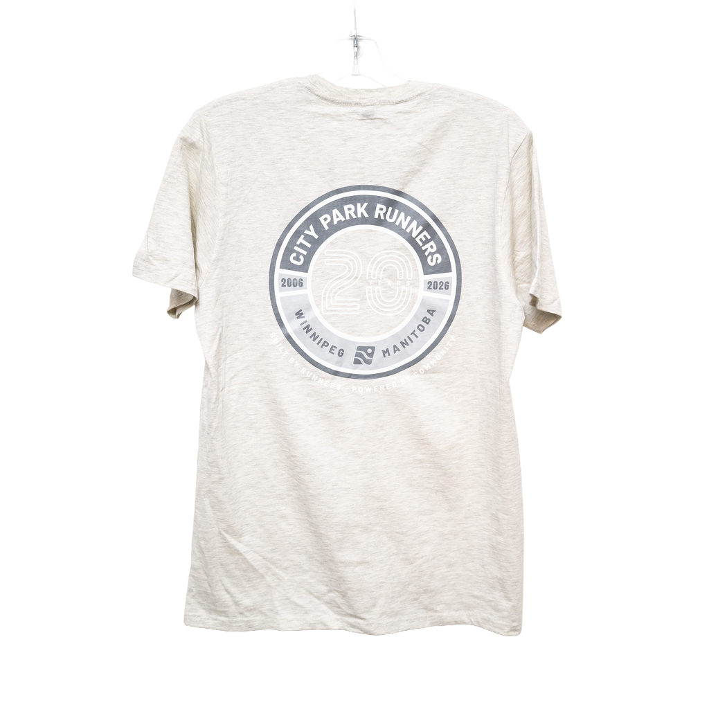 20th Anniversary Embroidered Front T-Shirt Print Back