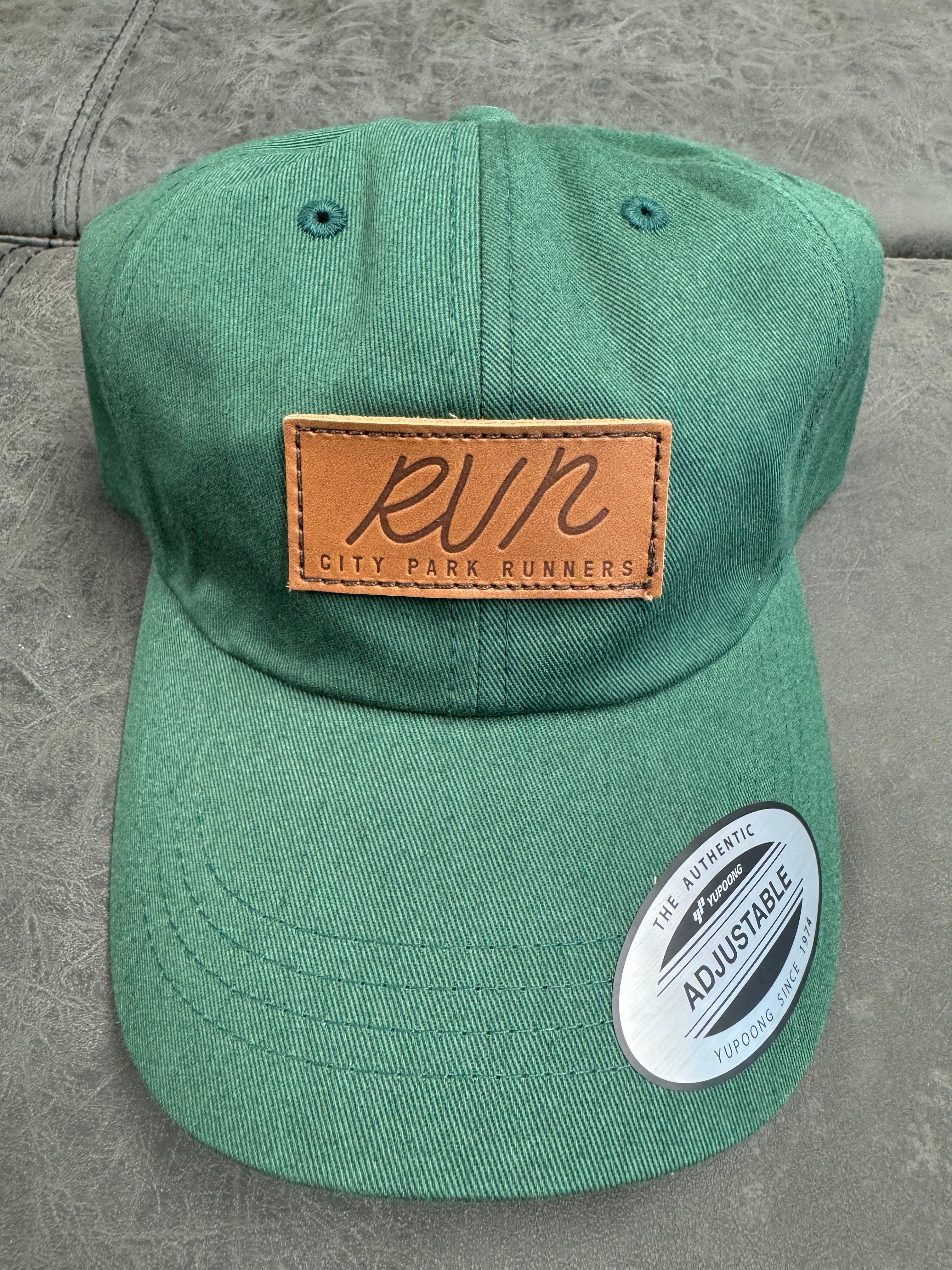 City Park Runners "RUN" Leather Crest Dad Cap