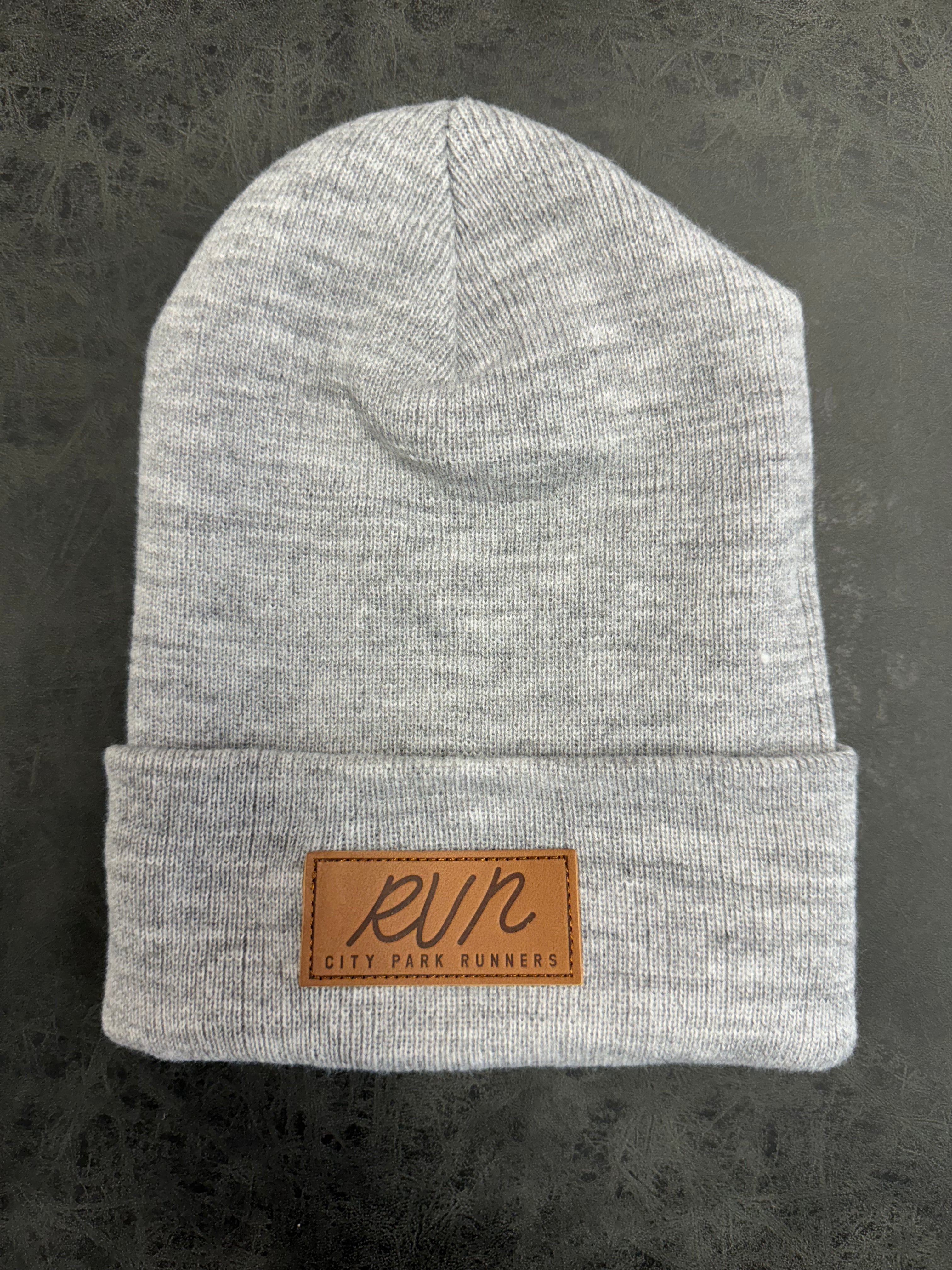 City Park Runners "RUN" Leather Crest Classic Beanie